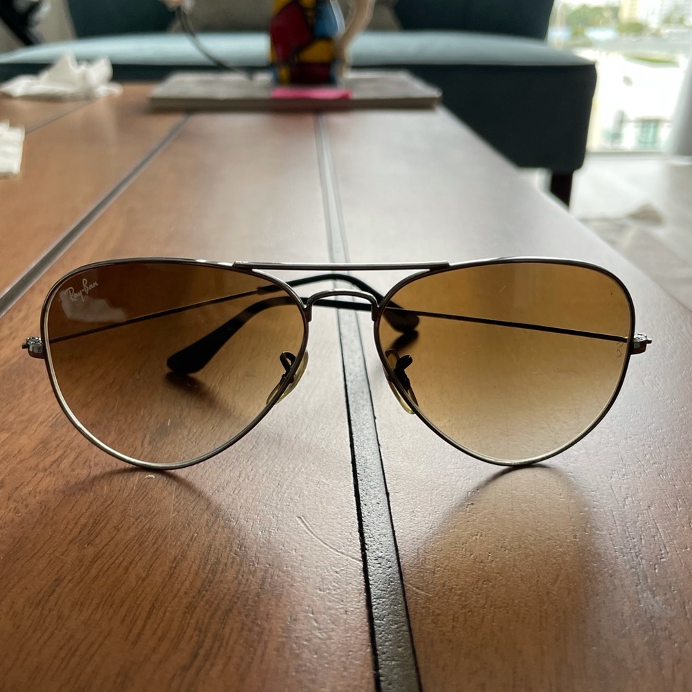 Ray Ban- Aviator original- metal gun frame & brown glass